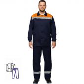 Костюм рабочий летний муж. л16-КБР с СОП син/оранж (р.64-66) 170-176