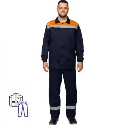 Костюм рабочий летний муж. л16-КБР с СОП син/оранж (р.64-66) 170-176 Костюм рабочий летний муж. л16-КБР с СОП син/оранж (р.64-66) 170-176