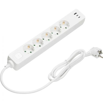 Сетевой фильтр BigTech CD5-1,4WU (5р/1,4м/USB-C/USB-A/16А/3680Вт белый)