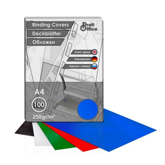 Обложки для переплета картонные ProfiOffice гол.глянецА4,250г/м2,100шт/уп.
