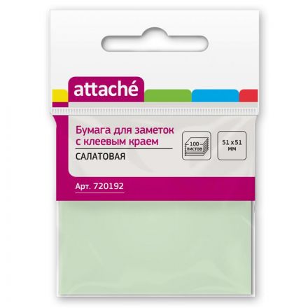 Стикеры Attache 51х51 мм пастельные салатовые (1 блок, 100 листов)