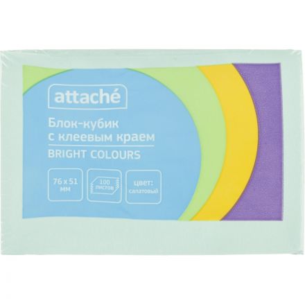 Стикеры ATTACHE Bright colours с клеев.краем 76х51 салатовый 100л