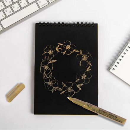 Маркер для декорирования и рисования ЗОЛОТИСТЫЙ BRAUBERG ART METALLIC, линия письма 1-3 мм, 152438 Маркер для декорирования и рисования ЗОЛОТИСТЫЙ BRAUBERG ART METALLIC, линия письма 1-3 мм, 152438