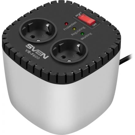 Стабилизатор напряжения SVEN VR-F600 (200Вт,Входное 170-280В, 2xEURO) Стабилизатор напряжения SVEN VR-F600 (200Вт,Входное 170-280В, 2xEURO)