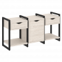 Loft Тумба на регулируемых опорах наборная. Вариант №6 VR.L-TN-6.O Денвер светлый/Чёрный металл 1440*460*719