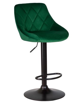 Набор 2 шт Стул барный DOBRIN LOGAN BLACK, зеленый велюр (MJ9-88)