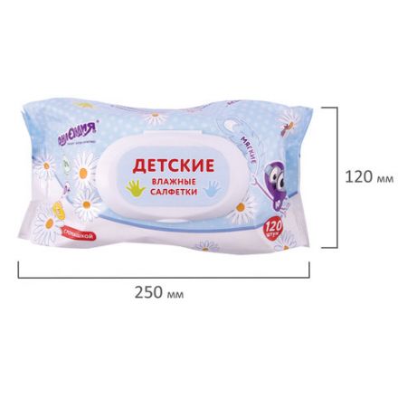 Салфетки влажные детские 120 шт., универсальные, 0+, с пластиковым клапаном, ЮНЛАНДИЯ, 129893 Салфетки влажные детские 120 шт., универсальные, 0+, с пластиковым клапаном, ЮНЛАНДИЯ, 129893