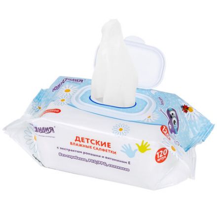 Салфетки влажные детские 120 шт., универсальные, 0+, с пластиковым клапаном, ЮНЛАНДИЯ, 129893 Салфетки влажные детские 120 шт., универсальные, 0+, с пластиковым клапаном, ЮНЛАНДИЯ, 129893