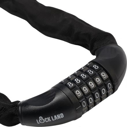 Замок велосипедный навесной LOCKLAND, кодовый, 6x1000 мм, цепь, 7478460 Замок велосипедный навесной LOCKLAND, кодовый, 6x1000 мм, цепь, 7478460