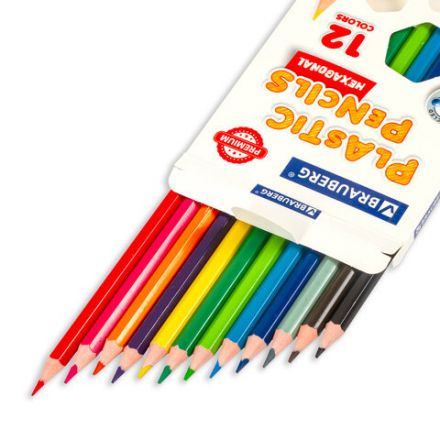 Карандаши цветные BRAUBERG PREMIUM, 12 цветов, шестигранные, грифель 3 мм, 181666 Карандаши цветные BRAUBERG PREMIUM, 12 цветов, шестигранные, грифель 3 мм, 181666