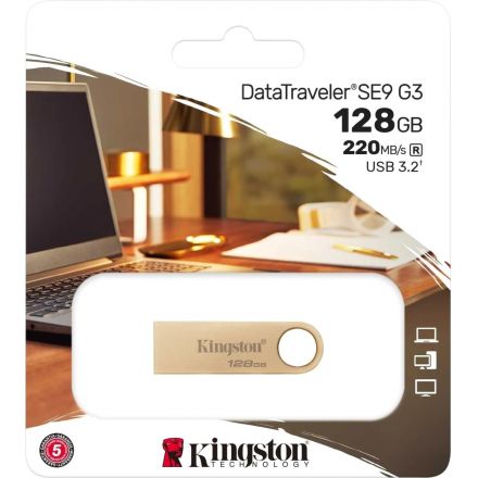 Флеш-память Kingston DTSE9G3/128GB 220MB/s Metal USB 3.2 Gen1 DataTraveler