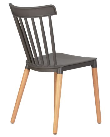 Набор 4 шт Стул обеденный DOBRIN THEO, ножки светлый бук, цвет темно-серый (GR-04) Набор 4 шт Стул обеденный DOBRIN THEO, ножки светлый бук, цвет темно-серый (GR-04)