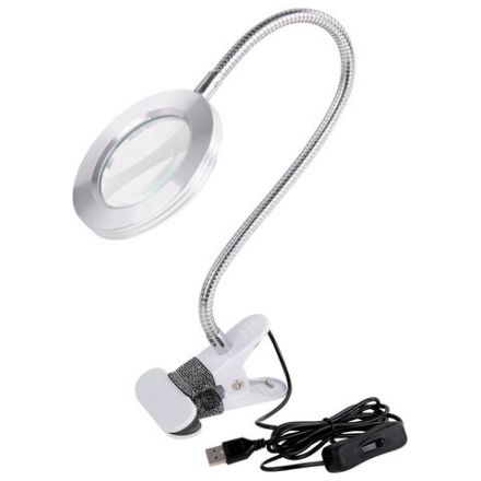 Лупа настольная на прищепке с LED-ПОДСВЕТКОЙ, диаметр 75 мм, увеличение 3, BRAUBERG, 455931 Лупа настольная на прищепке с LED-ПОДСВЕТКОЙ, диаметр 75 мм, увеличение 3, BRAUBERG, 455931