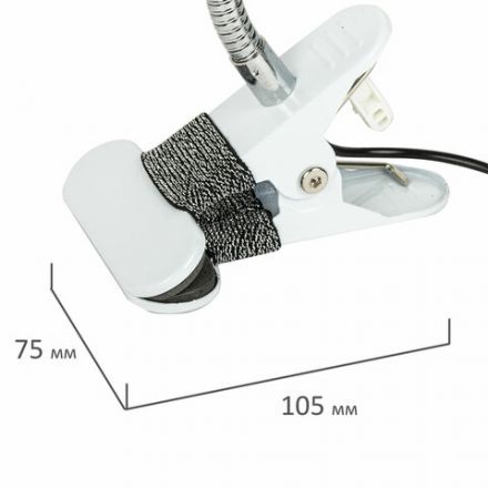 Лупа настольная на прищепке с LED-ПОДСВЕТКОЙ, диаметр 75 мм, увеличение 3, BRAUBERG, 455931 Лупа настольная на прищепке с LED-ПОДСВЕТКОЙ, диаметр 75 мм, увеличение 3, BRAUBERG, 455931