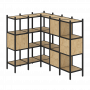 Loft Угловой внутренний стеллаж наборный VR.L-30 Тиквуд светлый/Чёрный металл 1278*1278*1458