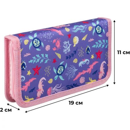 Пенал Комус класс Аксолотль, 1 секц., 190x110x20мм, ткань Пенал Комус класс Аксолотль, 1 секц., 190x110x20мм, ткань