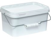 Ведро 5,8л. прямоугольное, с белой крышкой, с ручкой металл белый Ведро 5,8л. прямоугольное, с белой крышкой, с ручкой металл белый