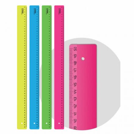 Линейка пластиковая 50 см, "Neon", неоновая, ассорти, ЛН-31443 Линейка пластиковая 50 см, "Neon", неоновая, ассорти, ЛН-31443