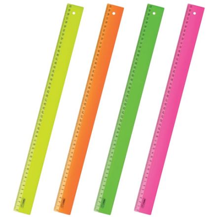 Линейка пластиковая 50 см, "Neon", неоновая, ассорти, ЛН-31443 Линейка пластиковая 50 см, "Neon", неоновая, ассорти, ЛН-31443