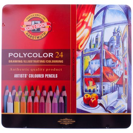 Карандаши цветные художественные Koh-I-Noor "Polycolor", 24цв., заточен., метал. пенал (ПОД ЗАКАЗ)