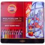 Карандаши цветные художественные Koh-I-Noor "Polycolor", 24цв., заточен., метал. пенал (ПОД ЗАКАЗ)