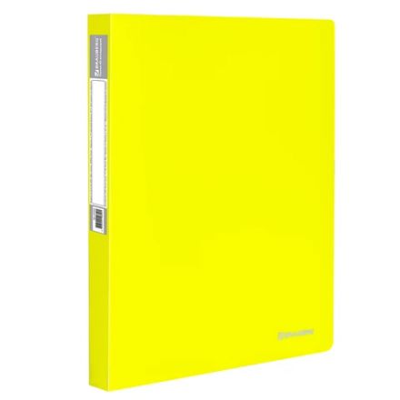 Папка 40 вкладышей BRAUBERG "Neon", 25 мм, неоновая желтая, 700 мкм, 227453