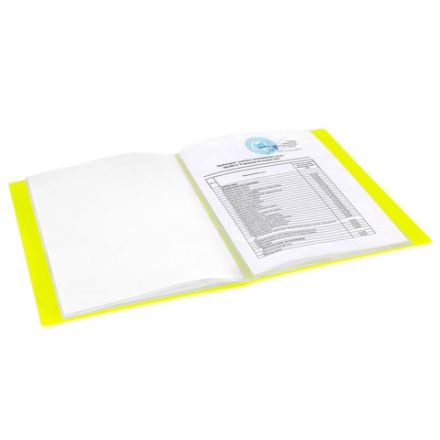 Папка 40 вкладышей BRAUBERG "Neon", 25 мм, неоновая желтая, 700 мкм, 227453 Папка 40 вкладышей BRAUBERG "Neon", 25 мм, неоновая желтая, 700 мкм, 227453