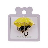 Брошь MESHU "Cat and umbrella", европодвес Брошь MESHU "Cat and umbrella", европодвес