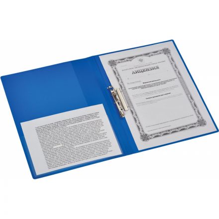 Папка с зажимом Attache А4 0.7 мм синяя (до 150 листов, с карманом для CD и визиток) Папка с зажимом Attache А4 0.7 мм синяя (до 150 листов, с карманом для CD и визиток)