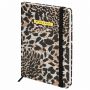Ежедневник недатированный с резинкой А5 145х203 мм, BRAUBERG, твердый, фольга, 128 л., "Leopard", 116291
