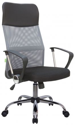 Кресло Smart RCH 8074 Чёрная ткань/Серая сетка (DW-04)