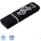 Флеш-память Smartbuy Glossy, 64Gb, USB 2.0, чер, SB64GBGS-K Флеш-память Smartbuy Glossy, 64Gb, USB 2.0, чер, SB64GBGS-K
