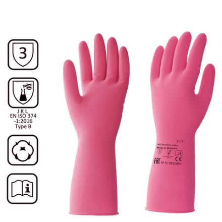 Перчатки латексные КЩС, сверхпрочные, плотные, хлопковое напыление, размер 7, S (малый), красные, HQ Profiline, 73579 Перчатки латексные КЩС, сверхпрочные, плотные, хлопковое напыление, размер 7, S (малый), красные, HQ Profiline, 73579