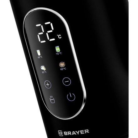 Чайник Brayer 6107BR-BK, электрический, 2200 Вт, 1,7 л, Cool Touch, cенсор упр