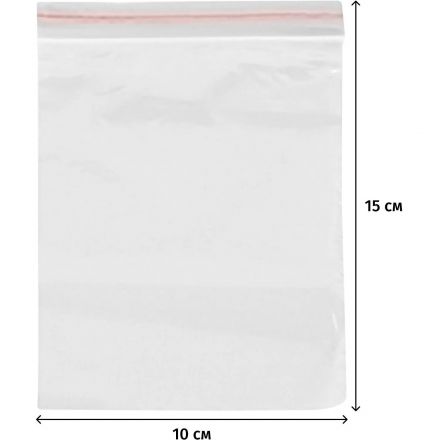 Пакет с замком (Zip Lock) с европодвесом 10х15см, 60 мкм, 100 шт/уп