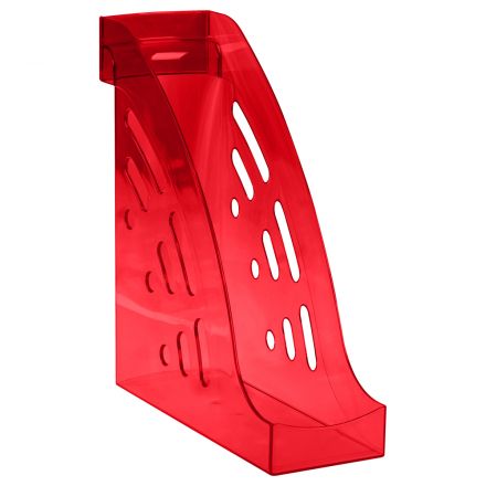 Лоток для бумаг вертикальный СТАММ "Эксперт", тонированный, вишня, ширина 95мм Лоток для бумаг вертикальный СТАММ "Эксперт", тонированный, вишня, ширина 95мм