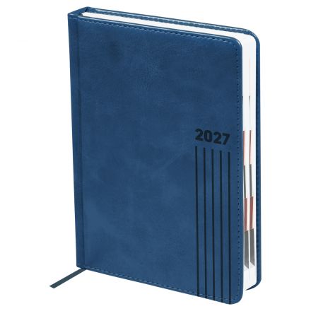 Ежедневник датированный 2027г., А5, 176л., твердый переплет, BG "Vesper Index. Blue", синий, блок с индексной вырубкой Ежедневник датированный 2027г., А5, 176л., твердый переплет, BG "Vesper Index. Blue", синий, блок с индексной вырубкой