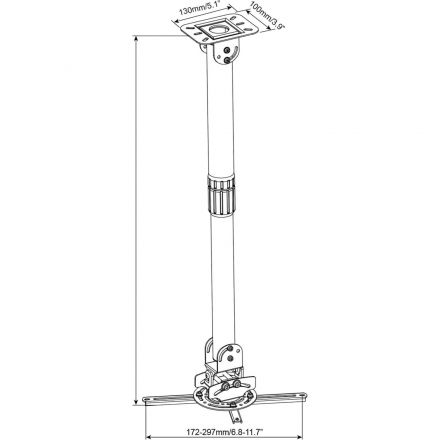 Кронштейн для проекторов Cactus CS-VM-PR16L-BK потолочный, 23 кг, черн