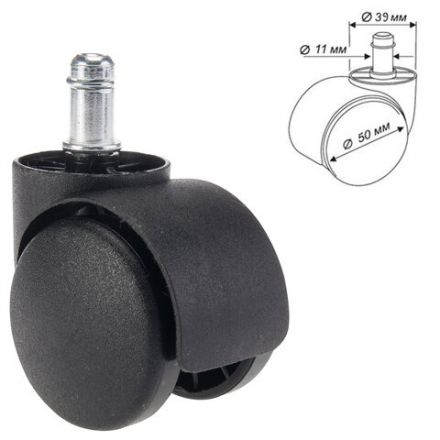 Колеса (ролики) BRABIX для кресла, пластиковые, КОМПЛЕКТ 5 шт., шток d11 мм, черные, в коробе, 532008 Колеса (ролики) BRABIX для кресла, пластиковые, КОМПЛЕКТ 5 шт., шток d11 мм, черные, в коробе, 532008