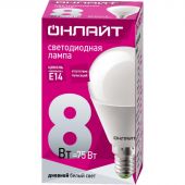 Лампа светодиодная ОНЛАЙТ OLL-G45-8-230-6.5K-E14 8Вт Е14 6500К 61135