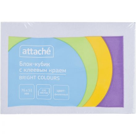 Стикеры ATTACHE Bright colours с клеев.краем 76х51 фиолетовый 100л