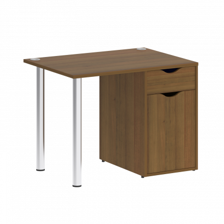 Home Office Стол письменный VR.SP-3-98.1 Орех/Хром опоры 980*720*750 Home Office Стол письменный VR.SP-3-98.1 Орех/Хром опоры 980*720*750
