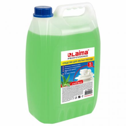 Средство для мытья посуды 5 л, LAIMA PROFESSIONAL концентрат, "Алоэ Вера", 602298 Средство для мытья посуды 5 л, LAIMA PROFESSIONAL концентрат, "Алоэ Вера", 602298