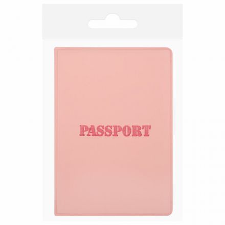 Обложка для паспорта, мягкий полиуретан, "PASSPORT", нежно-розовая, STAFF, 238403