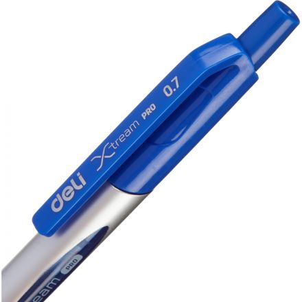 Ручка шариковая автомат. Deli X-tream Pro,д.ш.0,7мм,лин0,4,р/манж,син Ручка шариковая автомат. Deli X-tream Pro,д.ш.0,7мм,лин0,4,р/манж,син