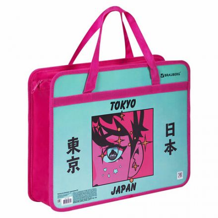 Папка на молнии с ручками BRAUBERG А4, 1 отделение, пластик, 80 мм, "Anime city", 271468 Папка на молнии с ручками BRAUBERG А4, 1 отделение, пластик, 80 мм, "Anime city", 271468