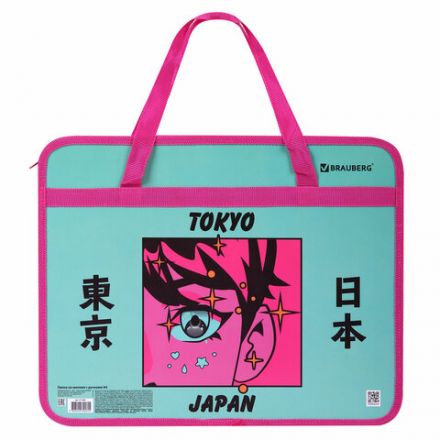 Папка на молнии с ручками BRAUBERG А4, 1 отделение, пластик, 80 мм, "Anime city", 271468 Папка на молнии с ручками BRAUBERG А4, 1 отделение, пластик, 80 мм, "Anime city", 271468