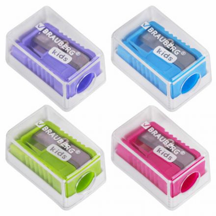 Точилка BRAUBERG KIDS "MINI", с контейнером, пластиковая, пастельные цвета ассорти, 271944 Точилка BRAUBERG KIDS "MINI", с контейнером, пластиковая, пастельные цвета ассорти, 271944