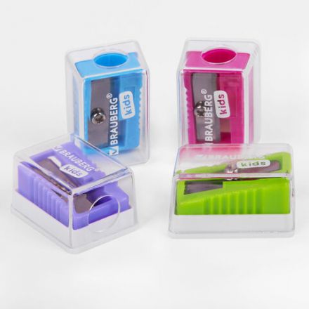 Точилка BRAUBERG KIDS "MINI", с контейнером, пластиковая, пастельные цвета ассорти, 271944 Точилка BRAUBERG KIDS "MINI", с контейнером, пластиковая, пастельные цвета ассорти, 271944