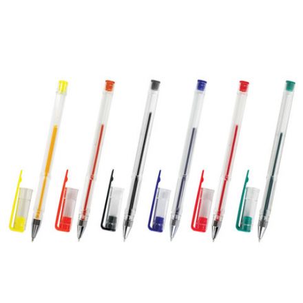 Ручки гелевые ПИФАГОР, НАБОР 6 ЦВЕТОВ, корпус прозрачный, узел 0,5 мм, линия письма 0,35 мм, 142793 Ручки гелевые ПИФАГОР, НАБОР 6 ЦВЕТОВ, корпус прозрачный, узел 0,5 мм, линия письма 0,35 мм, 142793